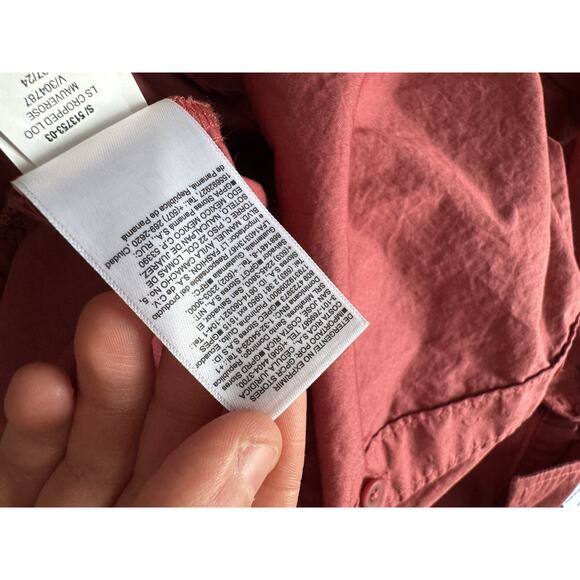 Old Navy The Cropped Shirt Women Size Medium Long Sleeve Button Down Mauve Rose - Picture 10 of 13